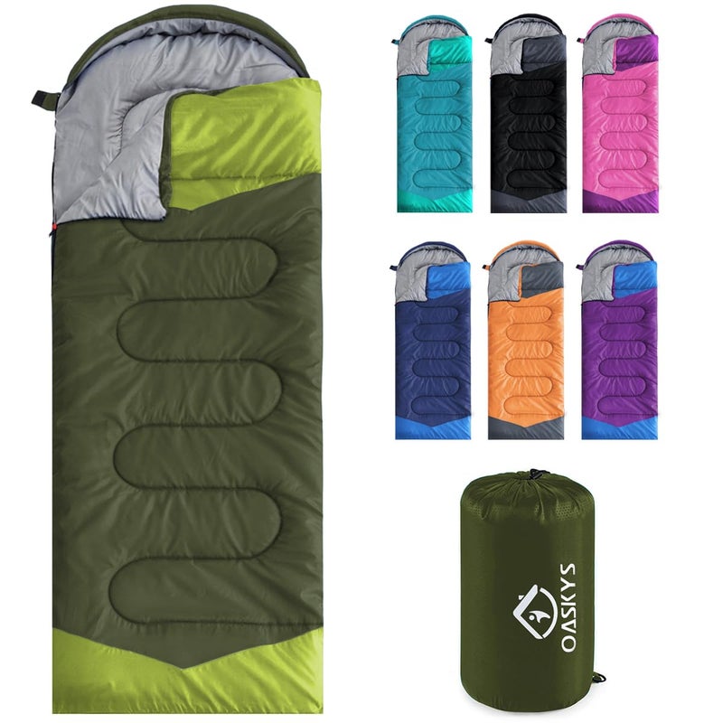 oaskys Camping Sleeping Bag - 3 Season Warm & Cool Weather - Summer Spring Fall Lightweight Waterproof for Adults Kids - Camping Gear Equipment, Traveling, and Outdoors - Image 1